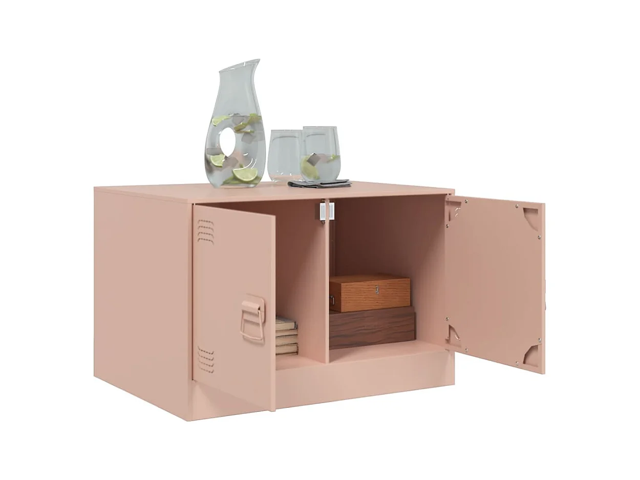 Table basse rose 67x50x44 cm acier