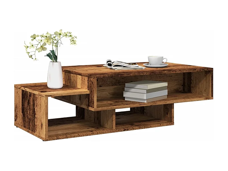 Table basse vieux bois 105x55x32 cm bois d'ingénierie