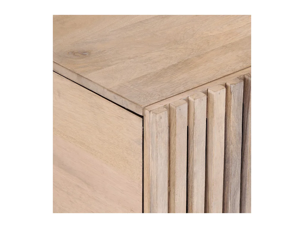 Mesa de centro de madera maciza de mango blanca 80x51x40 cm