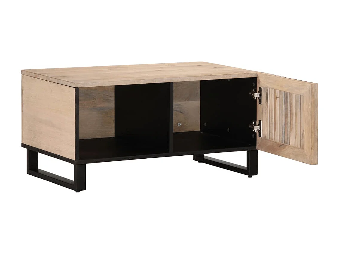 Mesa de centro 80x51x40 cm madeira de mangueira maciça branco