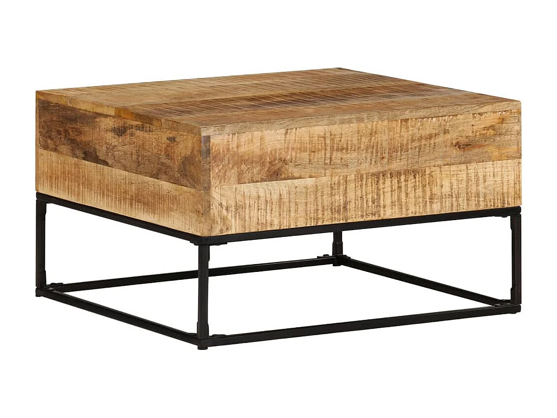 Couchtisch 68x68x41 cm Raues Mangoholz