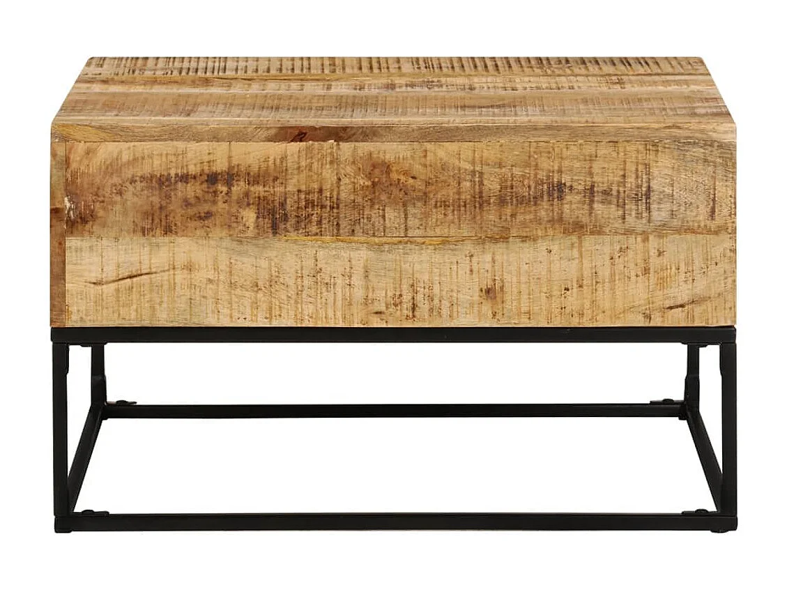 Couchtisch 68x68x41 cm Raues Mangoholz
