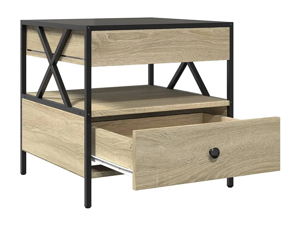 Mesa de centro luzes LED Infinity 50x50x51 cm carvalho sonoma