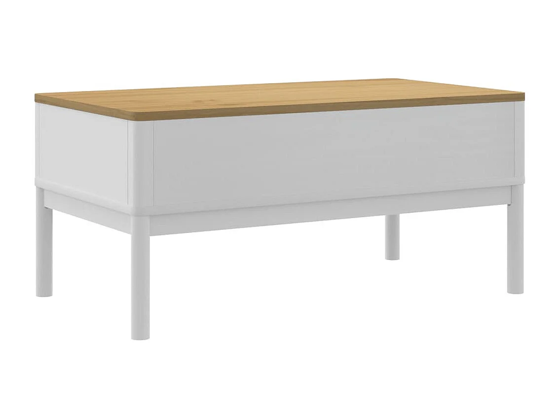 Table basse FLORO blanc 99x55,5x45 cm bois massif de pin