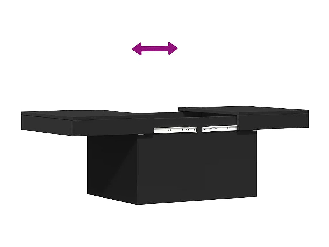 Tavolino da Salotto Nero 80x55x40 cm in Legno Multistrato