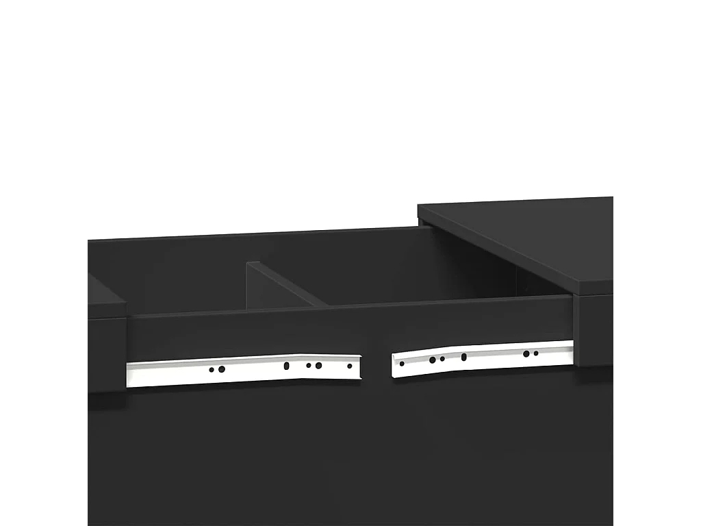 Tavolino da Salotto Nero 80x55x40 cm in Legno Multistrato