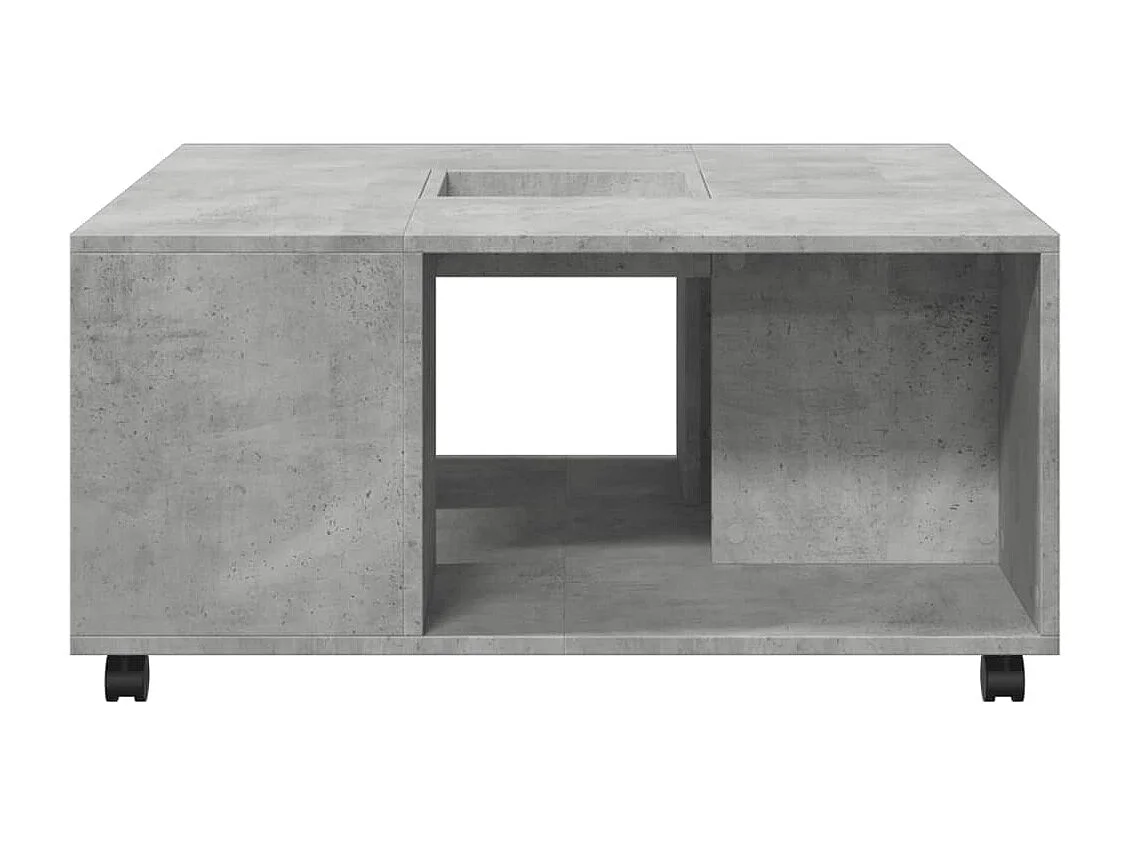 Table basse gris béton 80x80x40 cm bois d'ingénierie