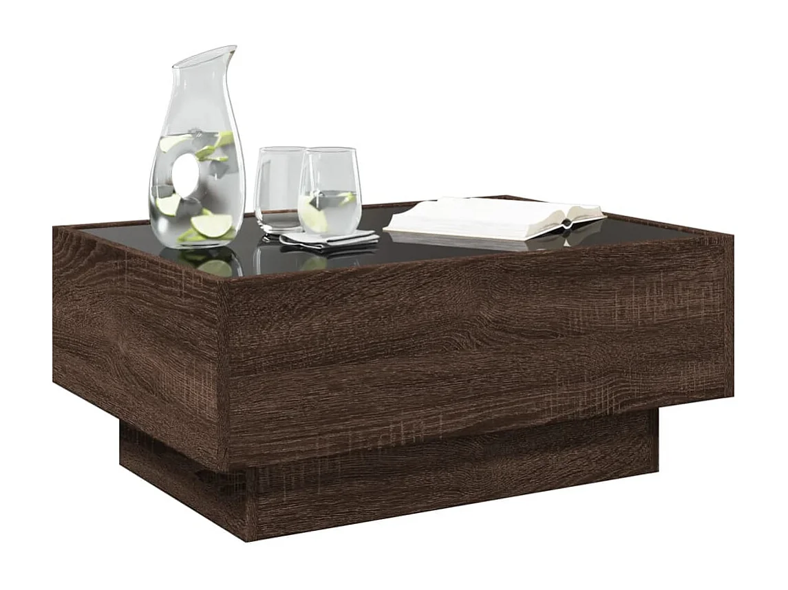 Mesa de centro c/ LEDs 70x50x30 cm derivados de madeira