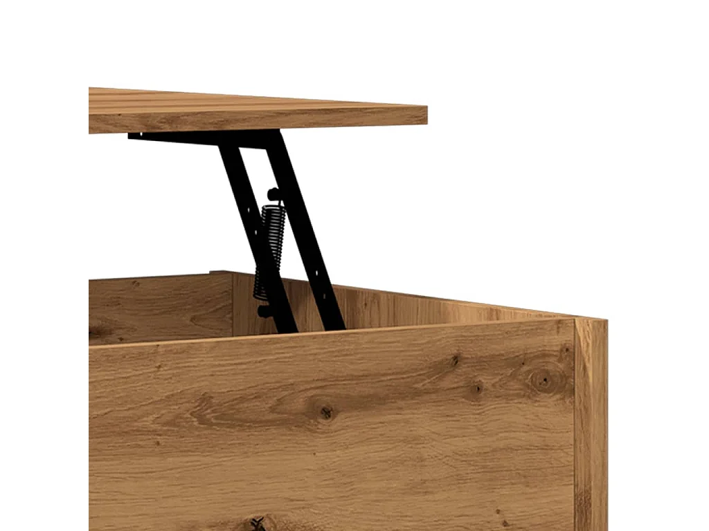 Table basse chêne artisanal 80x50,5x41,5 cm bois d'ingénierie