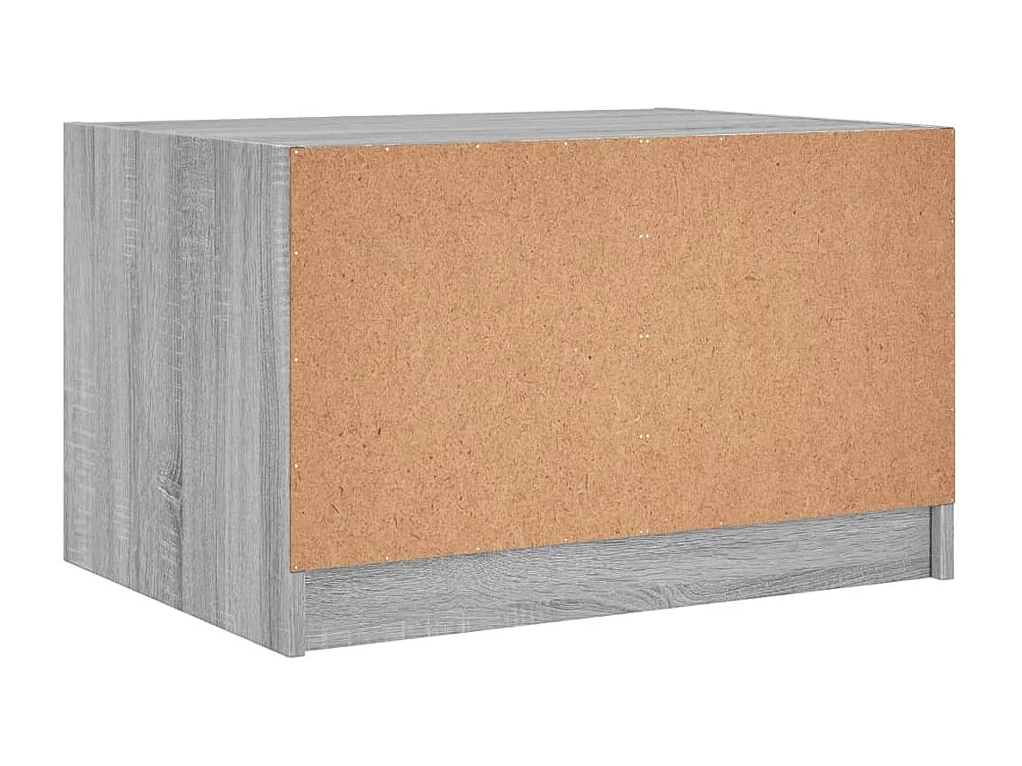 Mesa de centro c/ portas de vidro 68x50x42 cm cinza sonoma