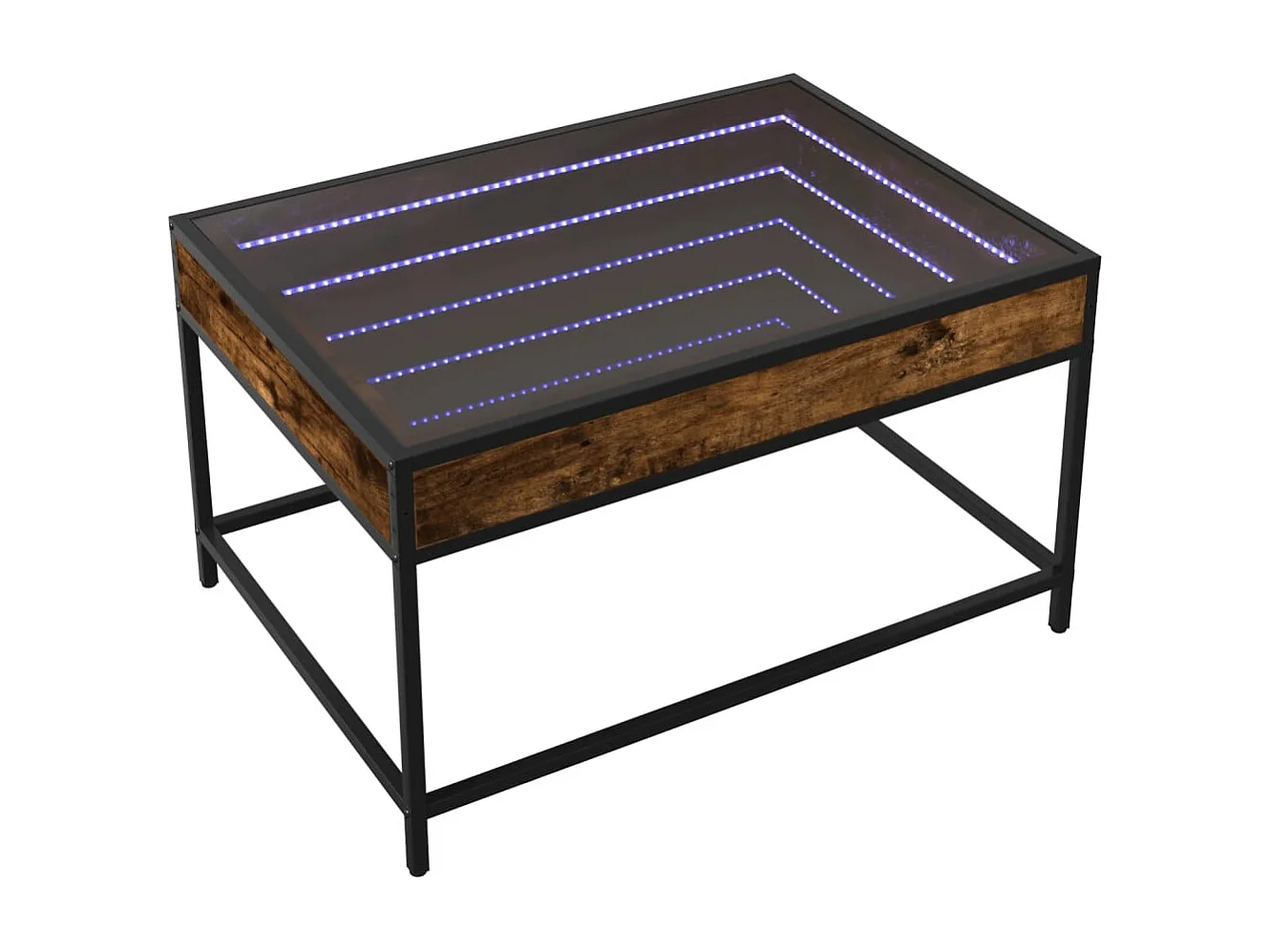 Mesa de centro con Infinity LED roble ahumado 70x50x41 cm