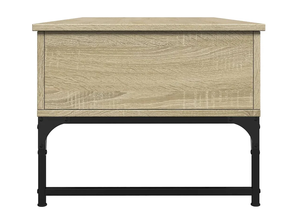 Tavolino Salotto Rovere Sonoma 100x50x40cm Multistrato Metallo