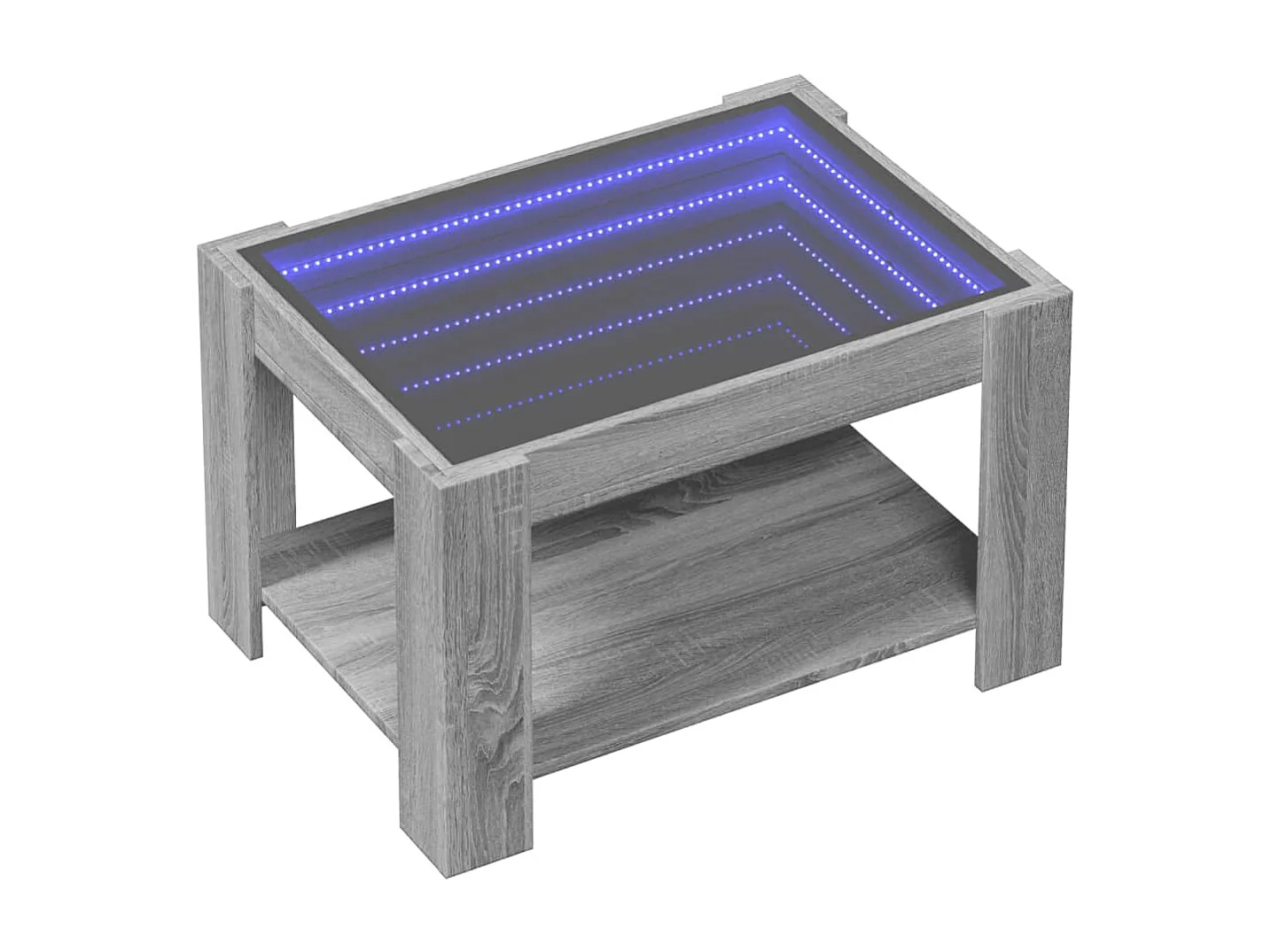 Table basse avec LED sonoma gris 73x53x45 cm bois d'ingénierie