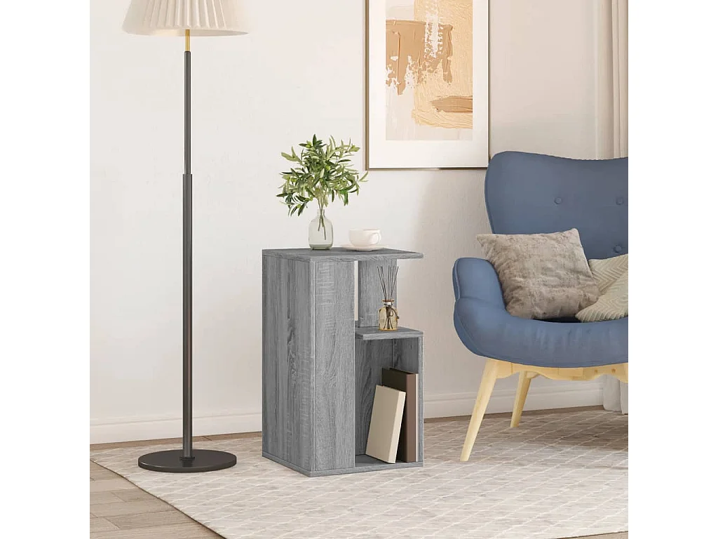 Table d'appoint sonoma gris 35x35x60 cm bois d'ingénierie