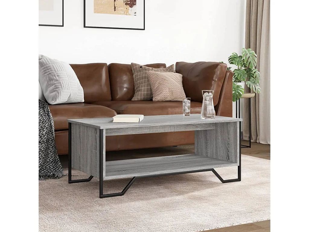 Mesa de centro madera de ingeniería gris Sonoma 100x51x40 cm