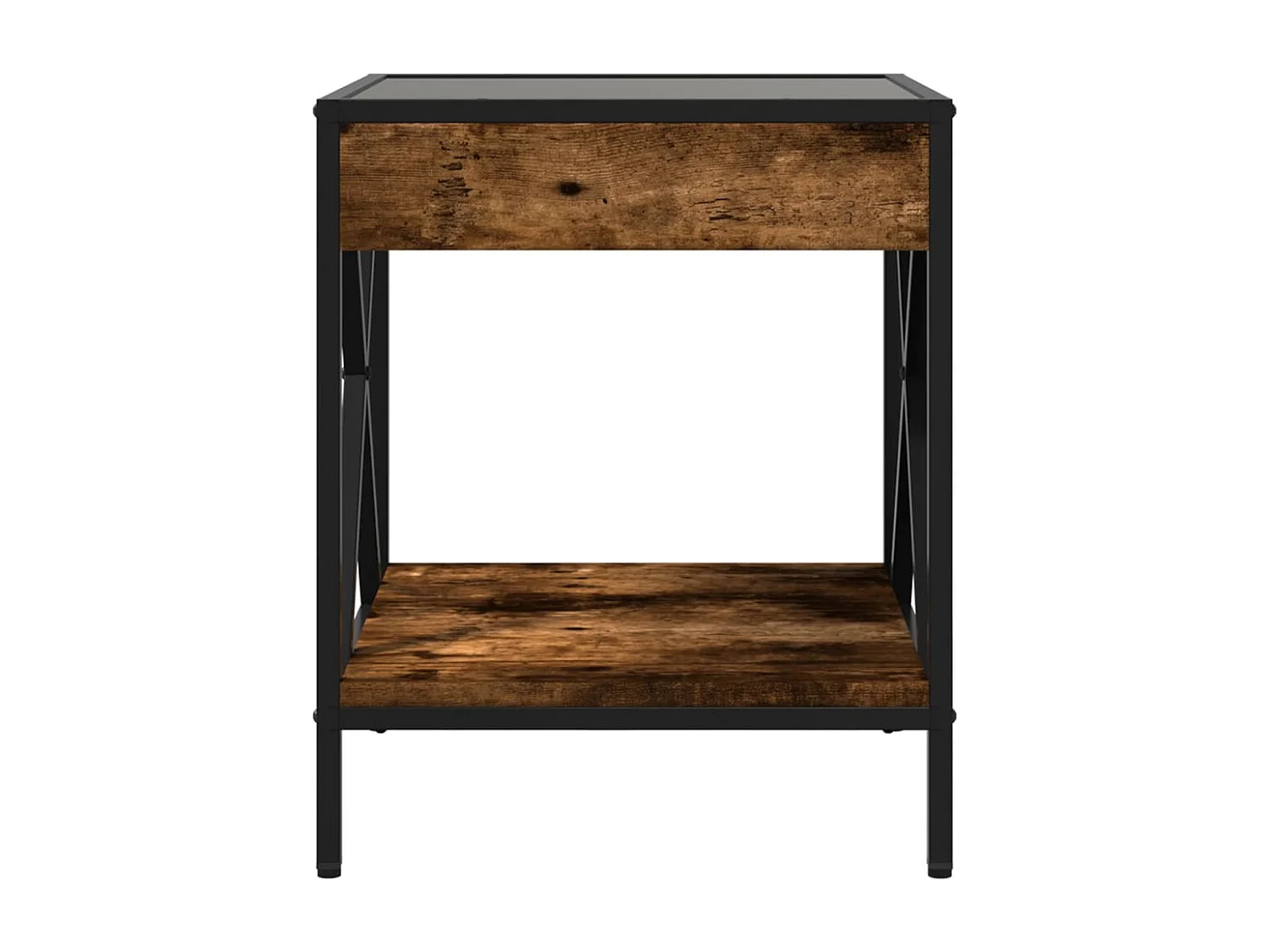 Table basse avec LED Infinity chêne fumé 40x40x49 cm