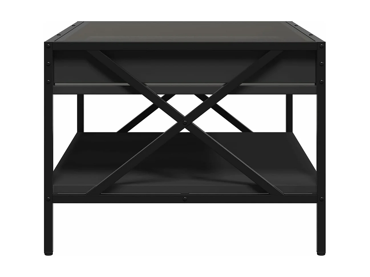 Mesa de centro luzes LED Infinity 70x50x38 cm preto