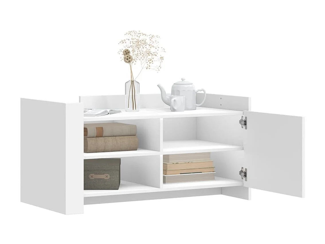 Mesa de centro de madera de ingeniería blanca 100x50x50 cm