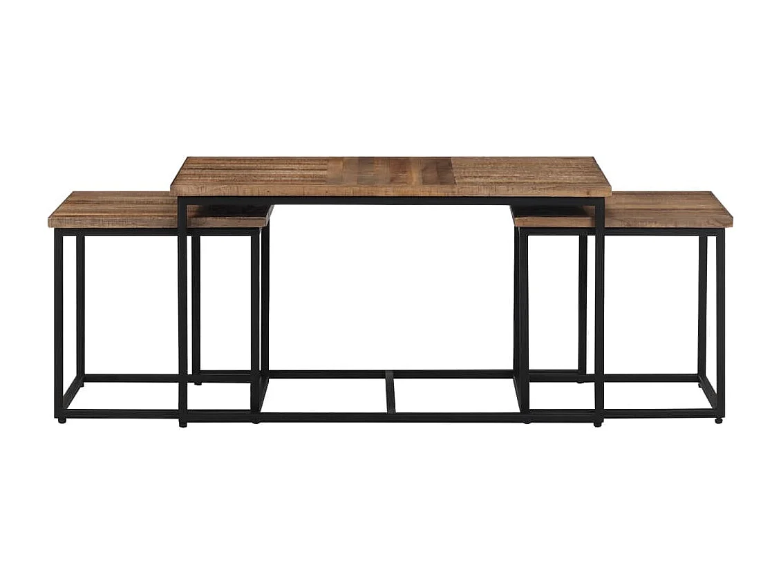 Satztische 3 Stk. Massivholz Teak