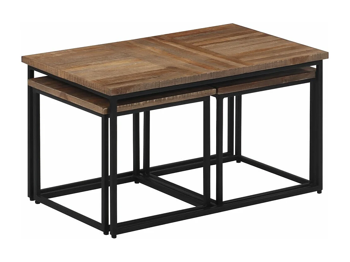 Satztische 3 Stk. Massivholz Teak