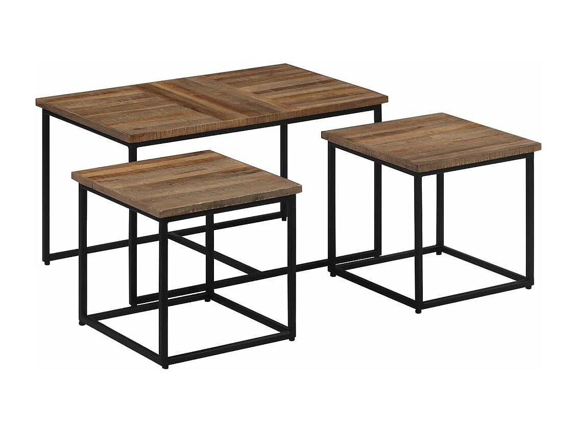 Satztische 3 Stk. Massivholz Teak