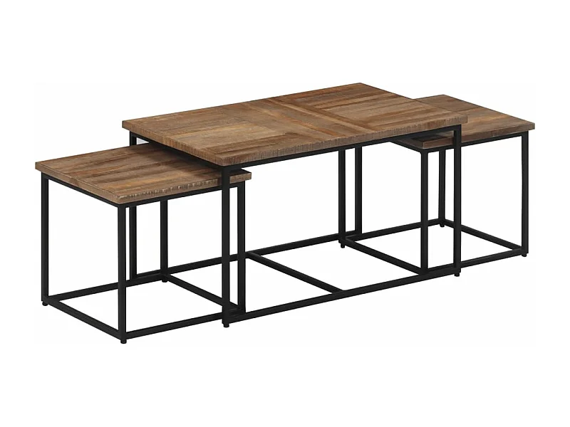 Satztische 3 Stk. Massivholz Teak