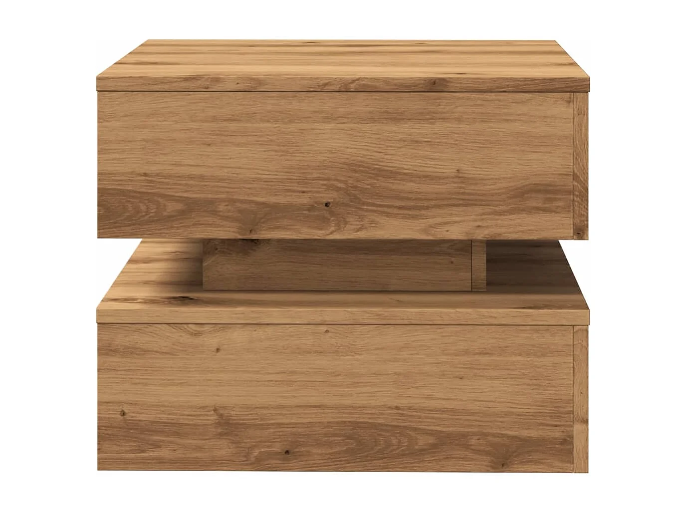 Table basse avec lumières LED chêne artisanal 50x50x40 cm