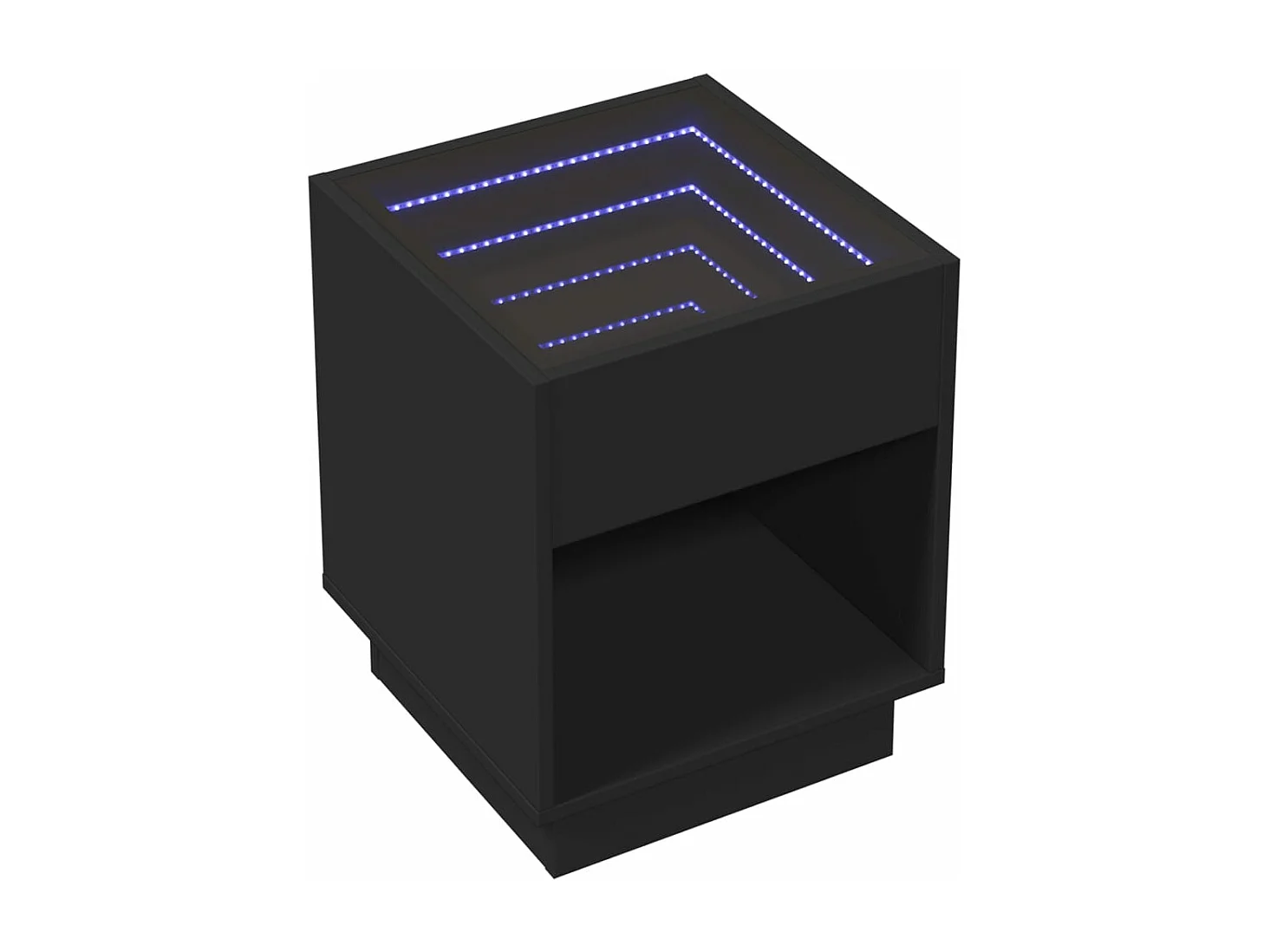 Tavolino da Salotto con LED Infinity Nero 40x40x50 cm