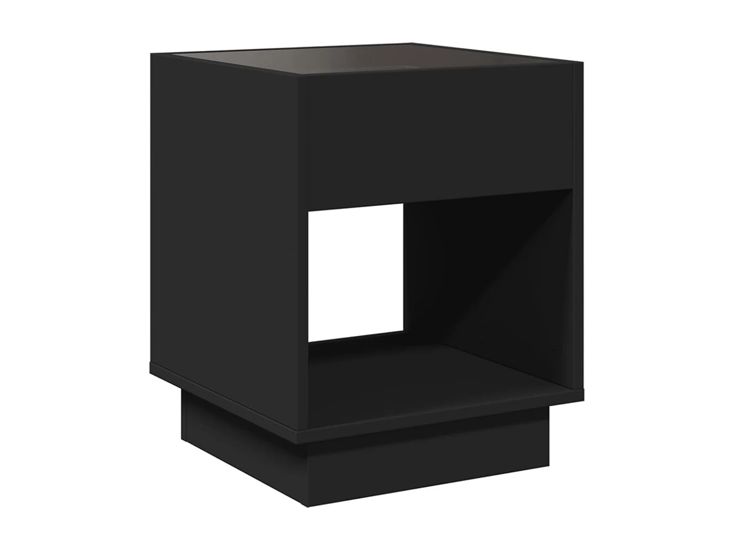 Tavolino da Salotto con LED Infinity Nero 40x40x50 cm