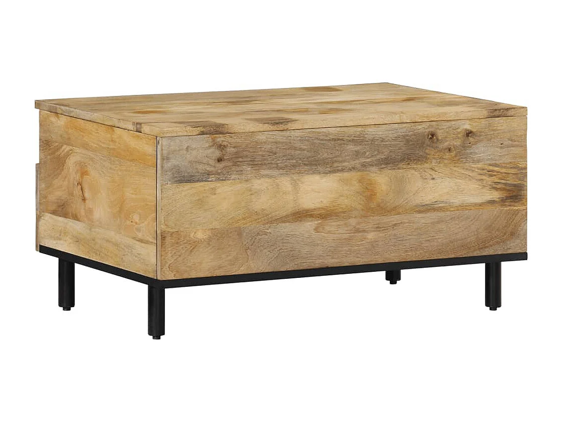 Tavolino da Salotto 80x54x40 cm in Legno Massello di Mango