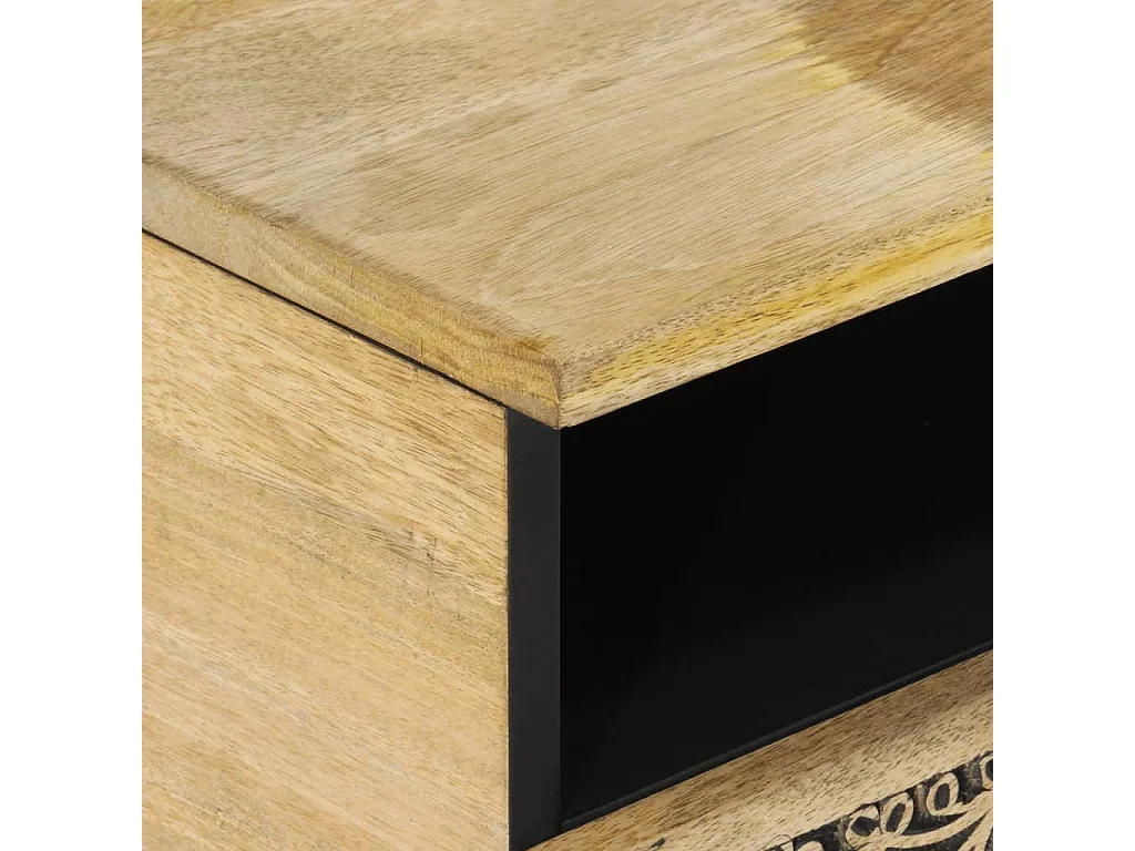 Tavolino da Salotto 80x54x40 cm in Legno Massello di Mango