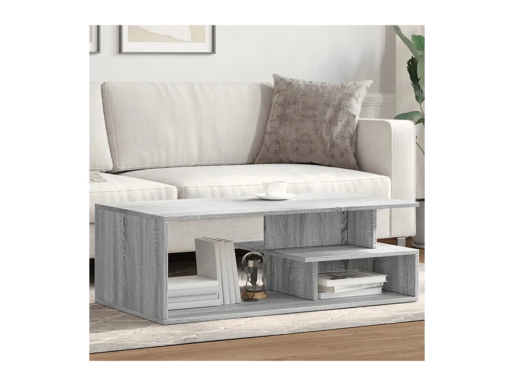 Table basse sonoma gris 102x55x35 cm bois d'ingénierie