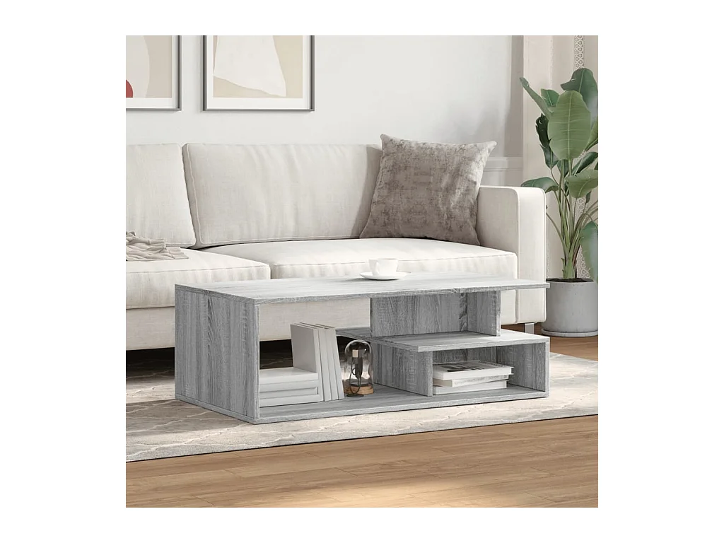 Table basse sonoma gris 102x55x35 cm bois d'ingénierie