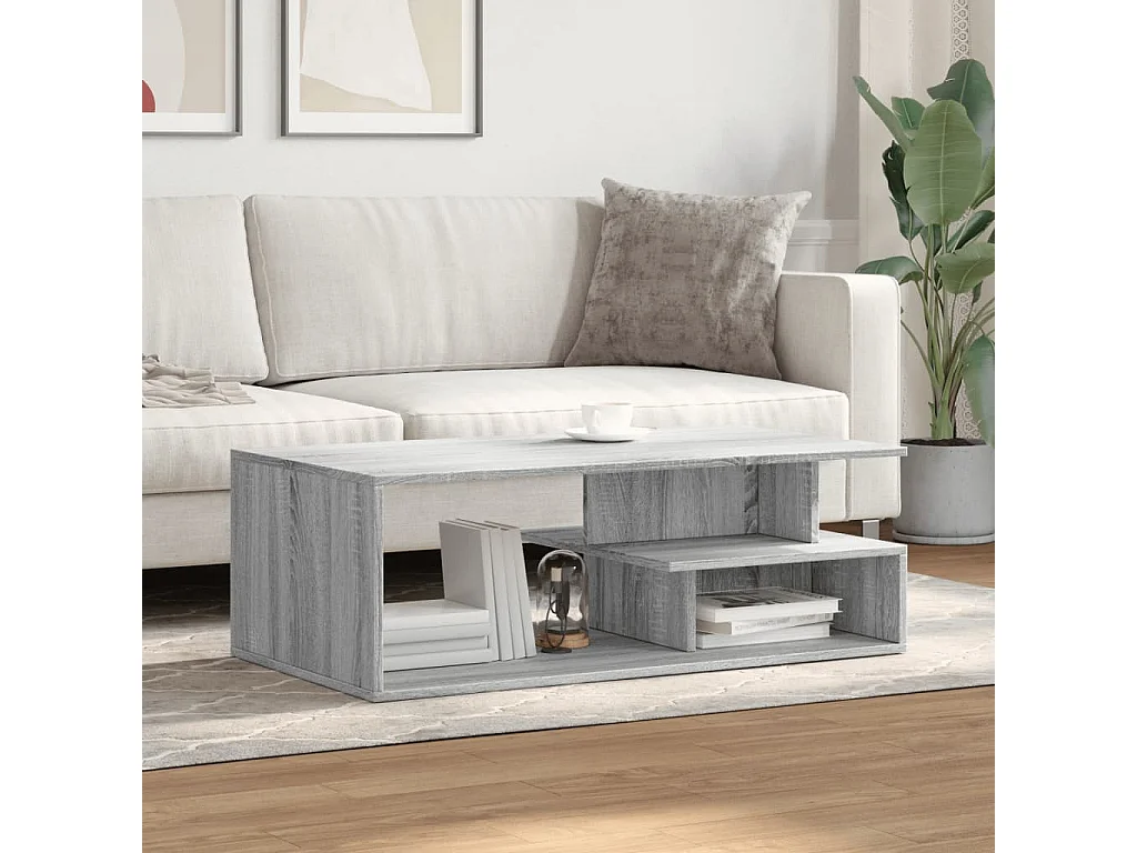 Table basse sonoma gris 102x55x35 cm bois d'ingénierie