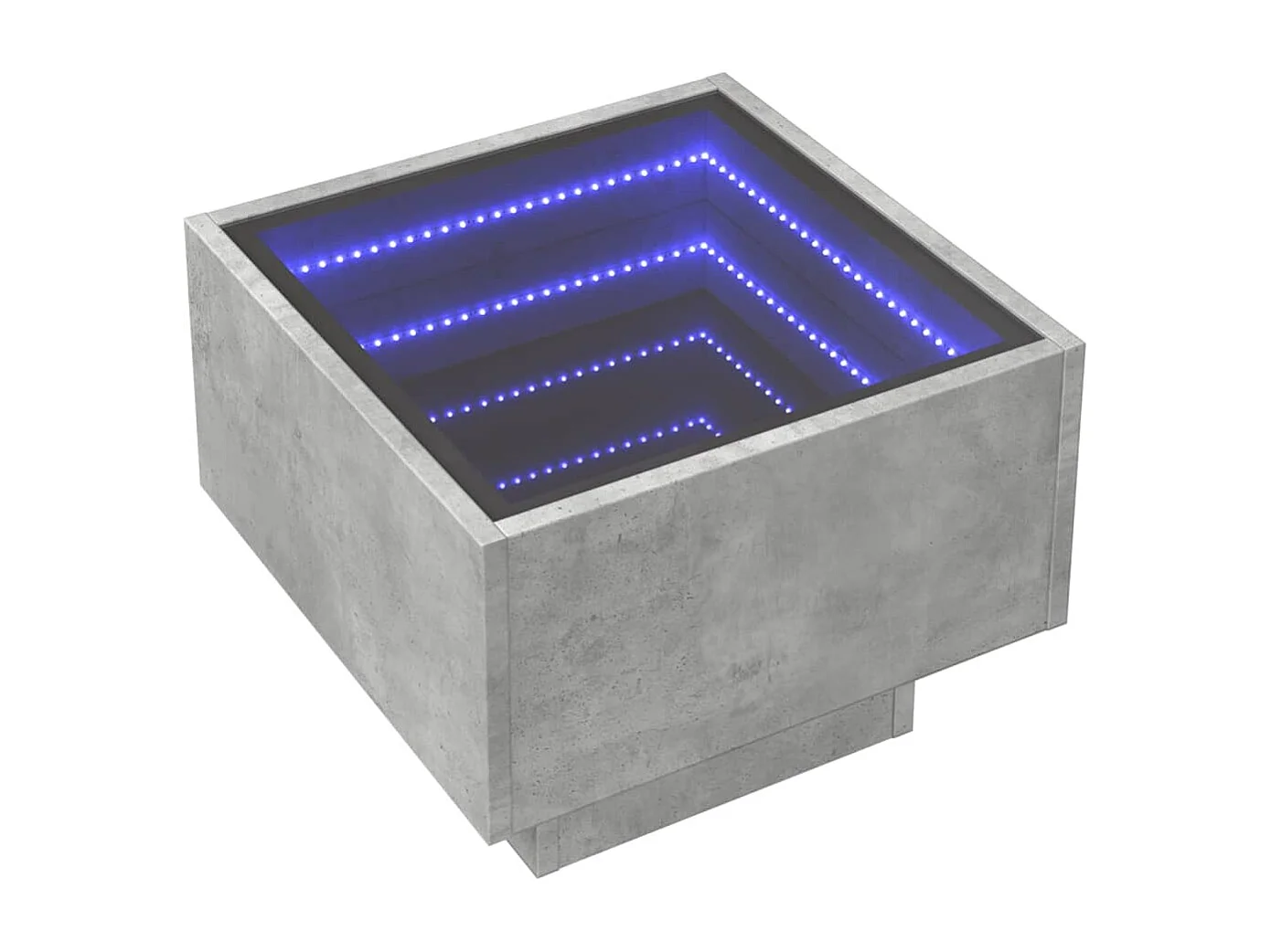 Table d'appoint et LED gris béton 40x40x30 cm bois d'ingénierie