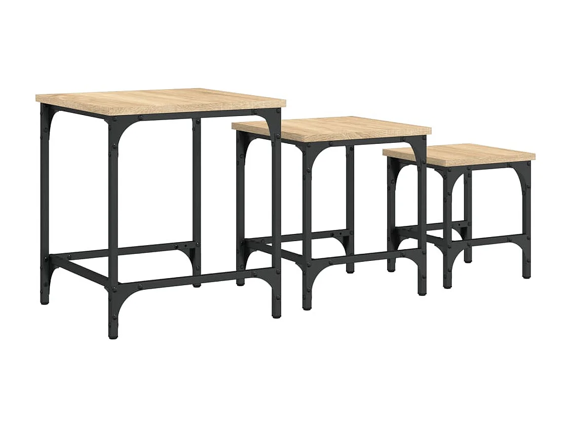 Tables basses gigognes 3 pcs chêne sonoma bois d'ingénierie