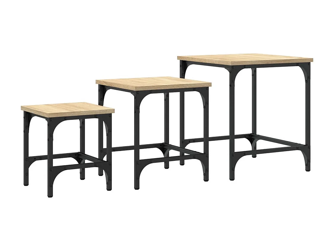 Tables basses gigognes 3 pcs chêne sonoma bois d'ingénierie