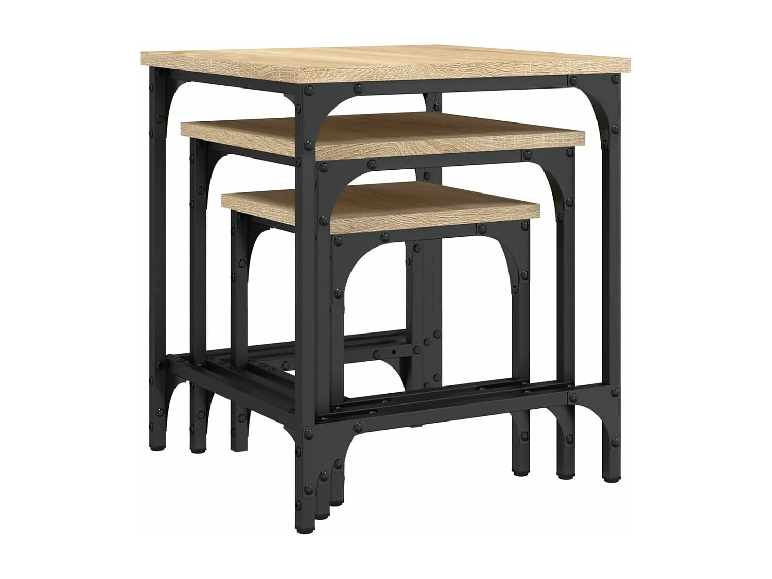 Tables basses gigognes 3 pcs chêne sonoma bois d'ingénierie