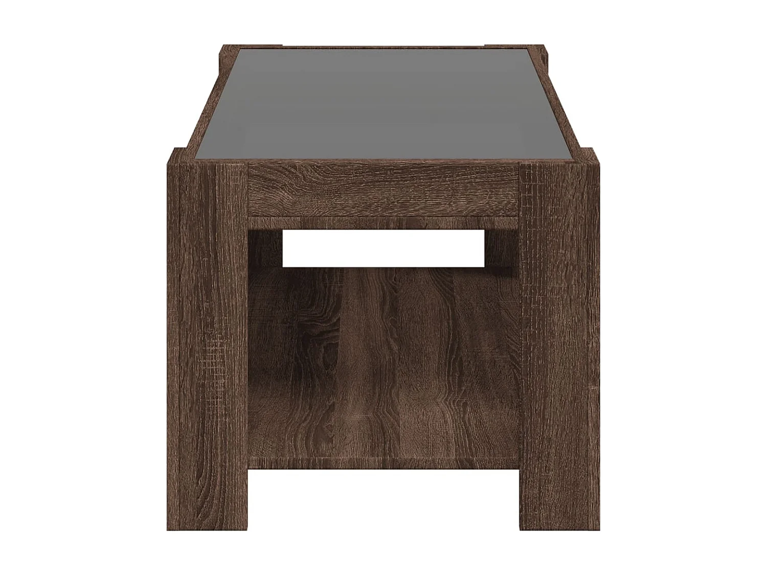 Mesa de centro y LED madera ingeniería marrón roble 93x53x45 cm