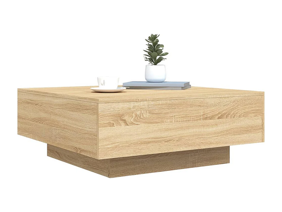 Table basse chêne sonoma 80x80x31 cm bois d'ingénierie