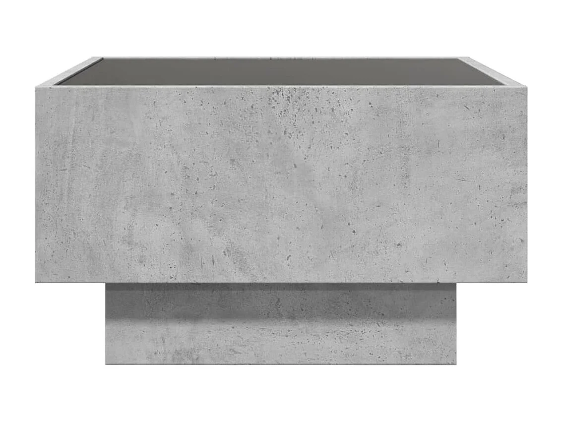 Mesa de centro y LED madera ingeniería gris hormigón 50x50x30cm