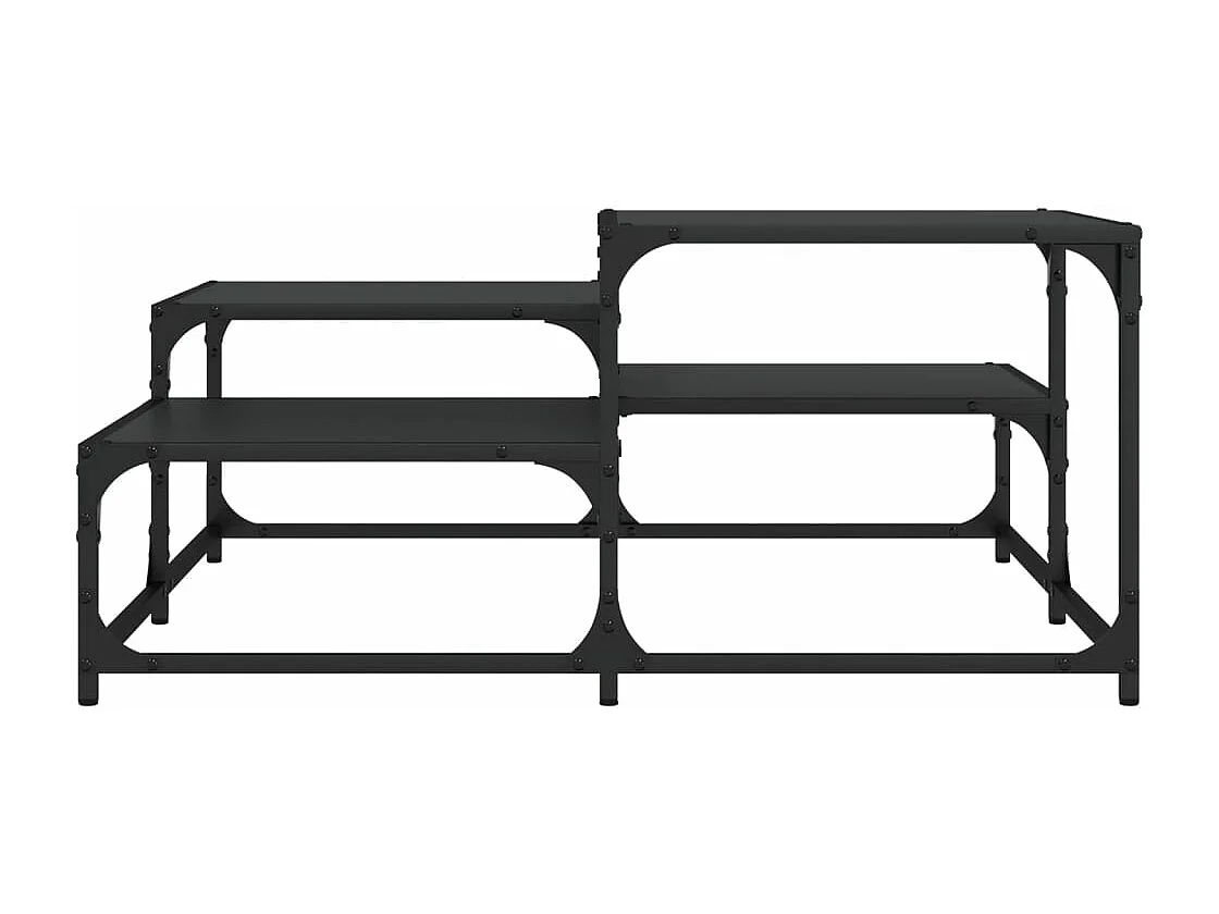 Mesa de centro madera de ingeniería negra 87,5x87,5x40 cm