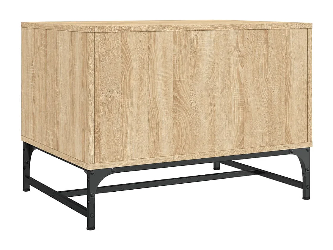 Table basse avec portes en verre chêne sonoma 68,5x50x50 cm