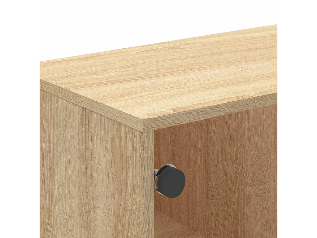 Table basse avec portes en verre chêne sonoma 68,5x50x50 cm
