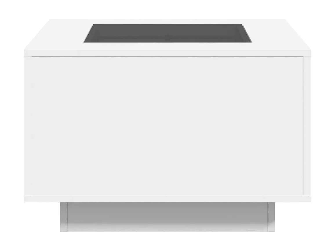 Mesa de centro c/LEDs 60x60x40cm contraplacado branco brilhante