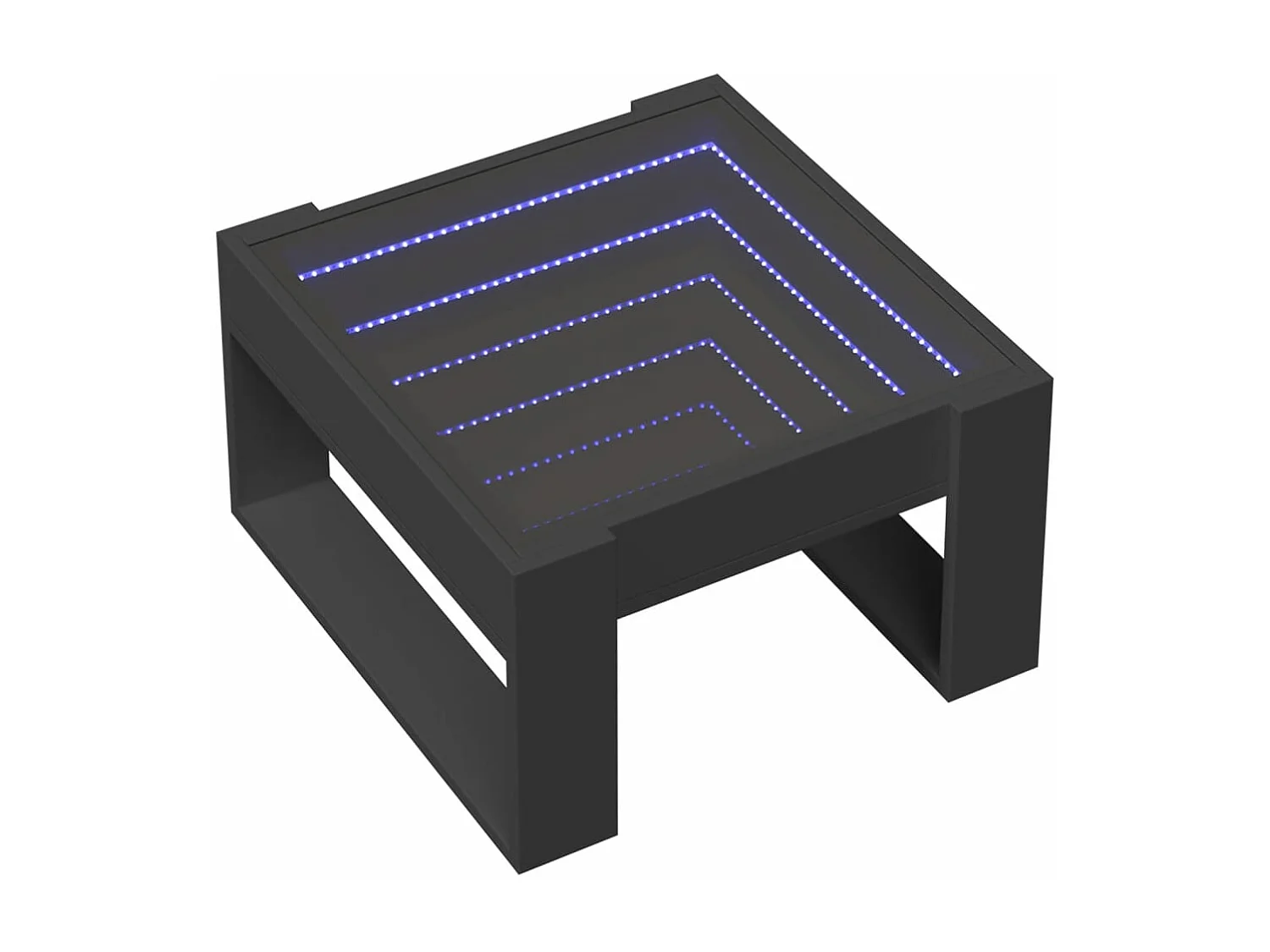 Mesa de centro luzes LED Infinity 50x53x30 cm preto