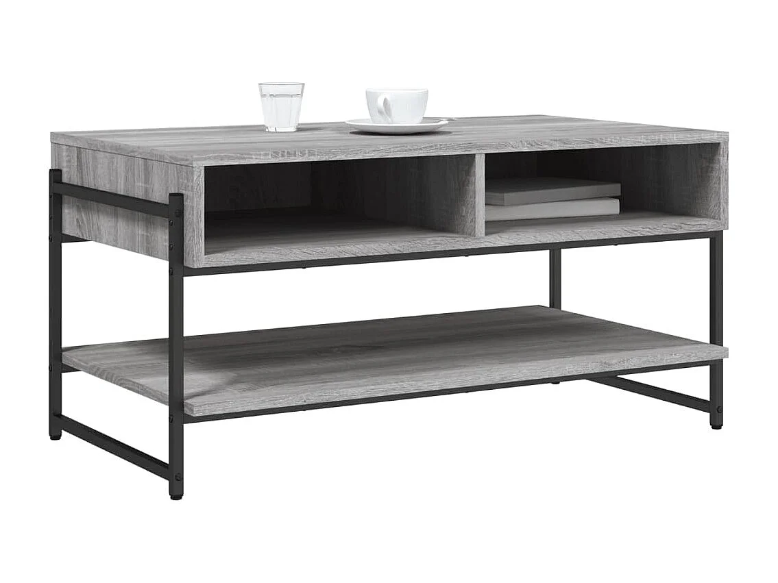 Mesa de centro 90x50x45 cm derivados de madeira cinzento sonoma