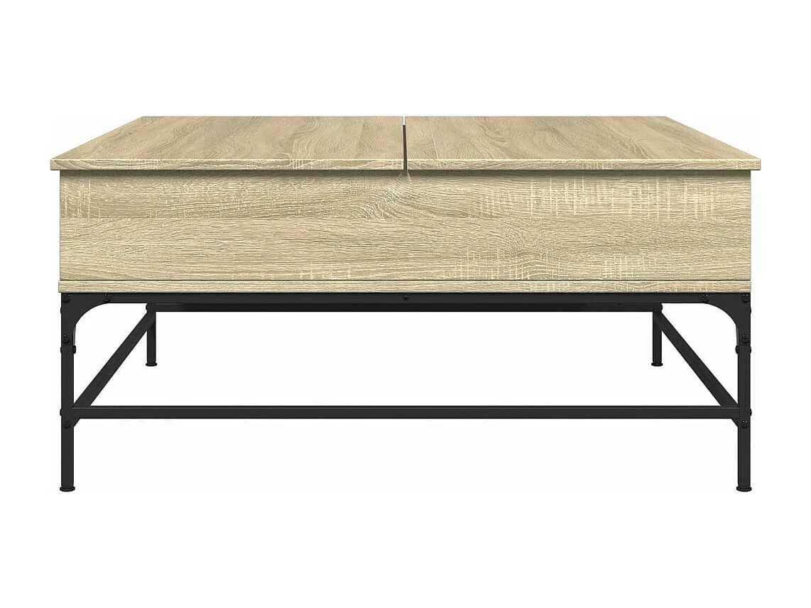 Table basse chêne sonoma 95x95x45 cm bois d'ingénierie et métal