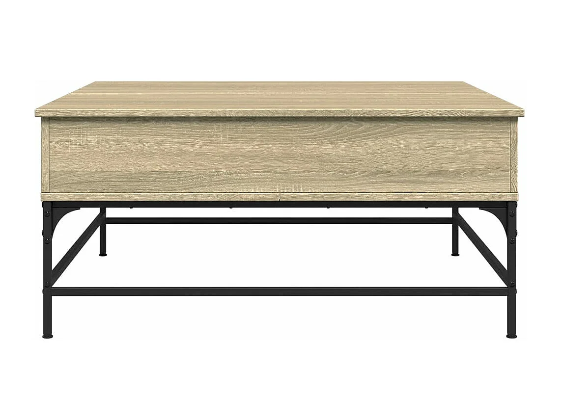 Table basse chêne sonoma 95x95x45 cm bois d'ingénierie et métal