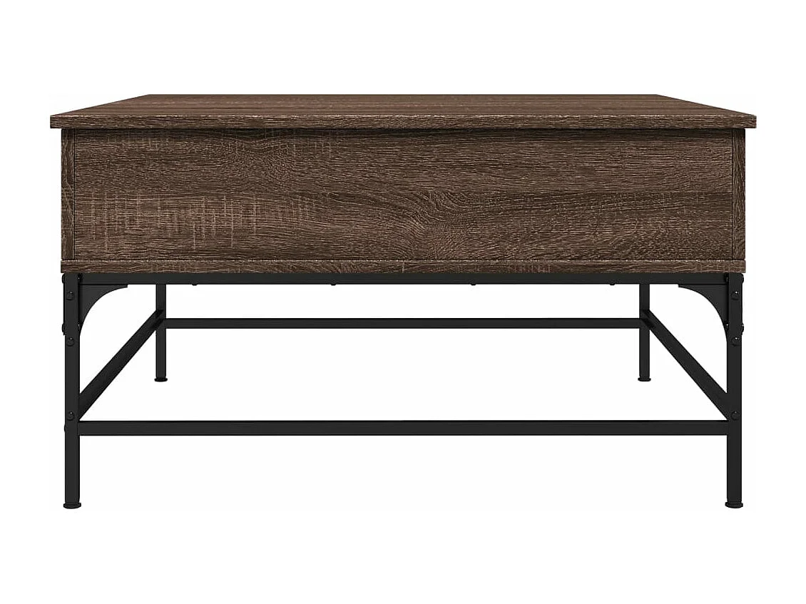 Couchtisch Braun Eichen-Optik 80x80x45 cm Holzwerkstoff Metall